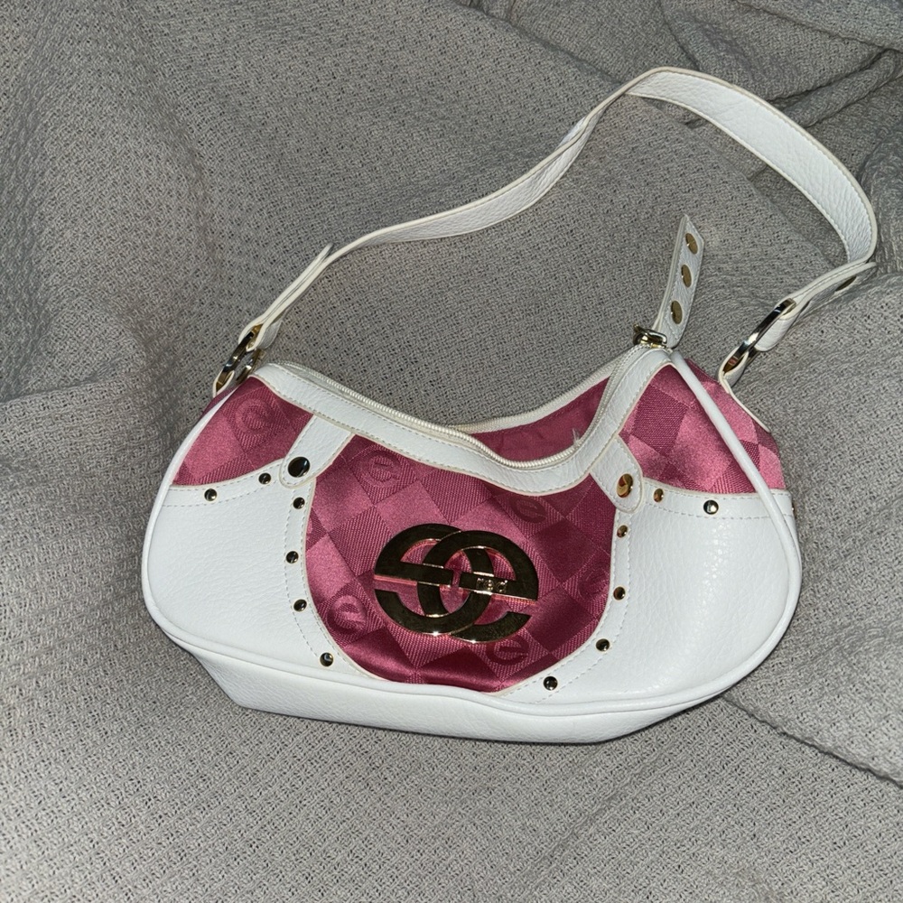 super y2k white and pink shoulder bag